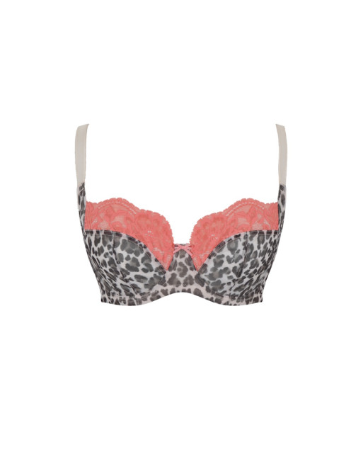 Panache Nina Balconnet BH Grote Cupmaten D Tot O / T. EU60 Tot 85 - Leopard/Coral - 10941