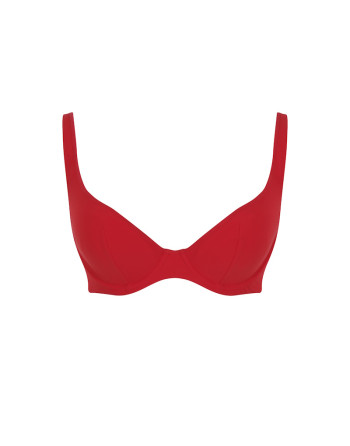 Panache Swim Rossa - Billie Haut De Bikini Triangle Plongeant Petites et Grandes Tailles 60-85 Bonnet D à H - Rossa/Red - SW1754