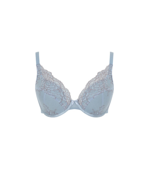 Panache Ana High Apex Voorgevormde Plunge BH Grote Cupmaten D Tot K / T. EU60 tot 85 - Blue/Ash Rose - 9391