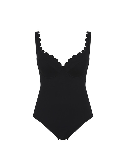 Panache Swim Spirit - Rita - Maillot De Bain Plongeant Grandes Tailles De Bonnets D à M / T.  EU65 à 90 - Noir - SW1780