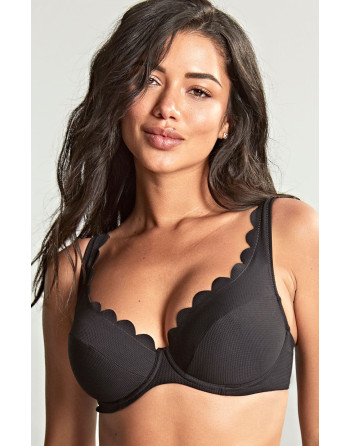 Panache Swim Spirit - Lauren - Haut De Bikini Plongeant Petites et Grandes Tailles EU65-85 Bonnet D à M - Noir - SW1784