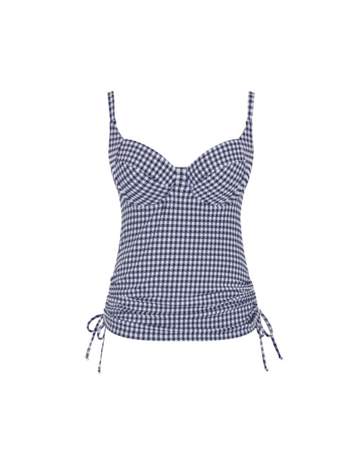 Panache Swim Gingham Renee - Tankini Grandes Tailles De Bonnets D à O / T. EU65 à 90 - Navy/Gingham - SW1741