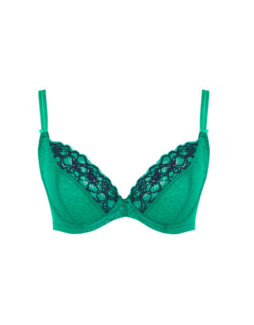 Panache Envy Soutien-Gorge Plongeant Grandes Tailles De Bonnets D à M / T. EU60 à 85 - Emerald/Leopard - 7286C