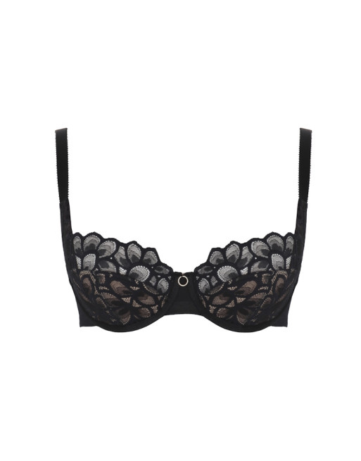 Panache Allure Soutien-Gorge Balconnet Grandes Tailles De Bonnets D à M / T. EU60 à 85 - Black/Latte - 10761