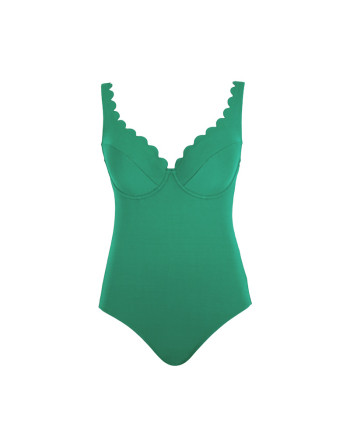 Panache Swim Spirit - Rita - Maillot De Bain Plongeant Grandes Tailles De Bonnets D à M / T.  EU65 à 90 - Verde - SW1780