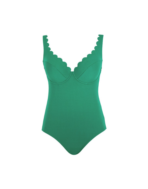 Panache Swim Spirit - Rita - Maillot De Bain Plongeant Grandes Tailles De Bonnets D à M / T.  EU65 à 90 - Verde - SW1780