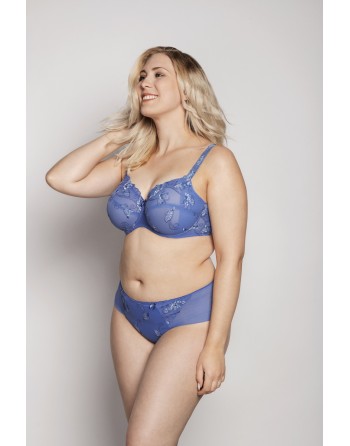 Ulla Dessous Carla Slip Taille Haute Petites - Grandes Tailles 38-60 - Bleu Jacynthe - 2132