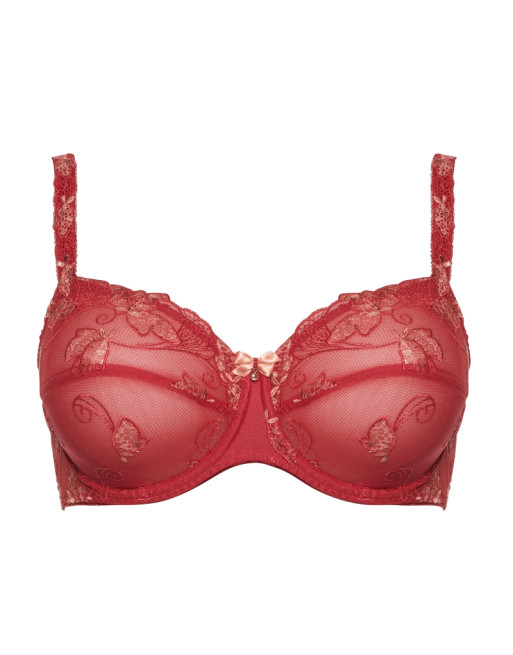 Ulla Dessous Carla Soutien-Gorge Emboitant Petites Et Grandes Tailles De Bonnets B à G / T. EU70 à 120 - Rouge - 2123