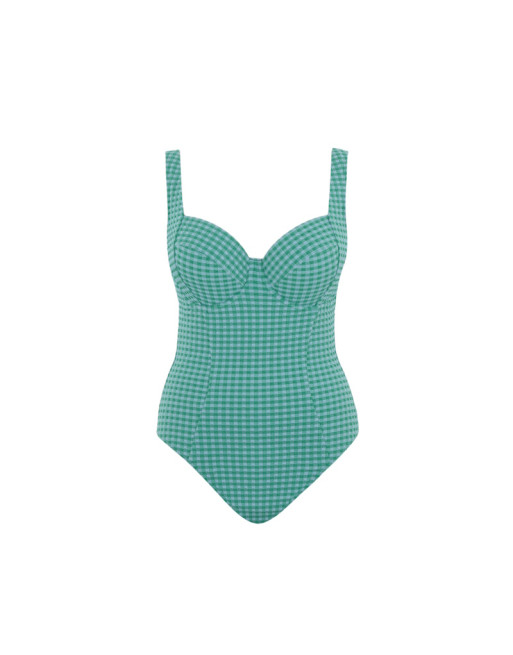 Panache Swim Gingham Paloma Maillot De Bain Grandes Tailles De Bonnets D à O / T. EU65 à 90  - Green/Gingham - SW1720