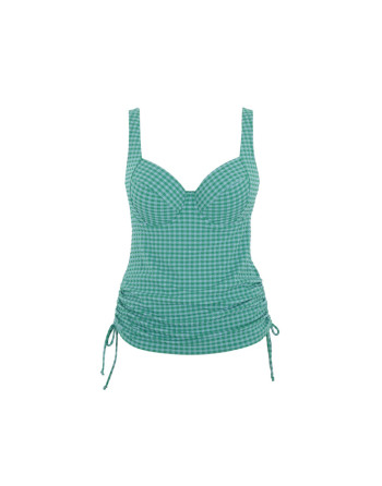 Panache Swim Gingham Renee Balconnet Tankini Grote Cupmaten D - O / T. EU65 Tot 90 - Green Gingham - SW1741