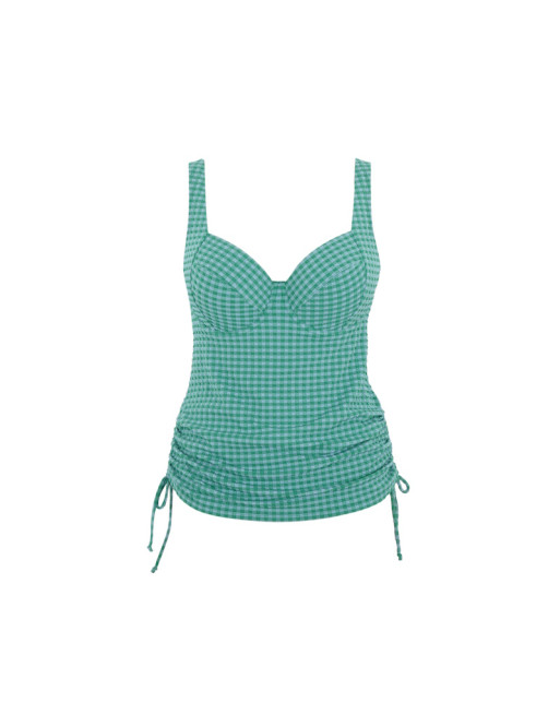 Panache Swim Gingham Renee Tankini Grandes Tailles De Bonnets D à O / T. EU65 à 90 - Green Gingham - SW1741