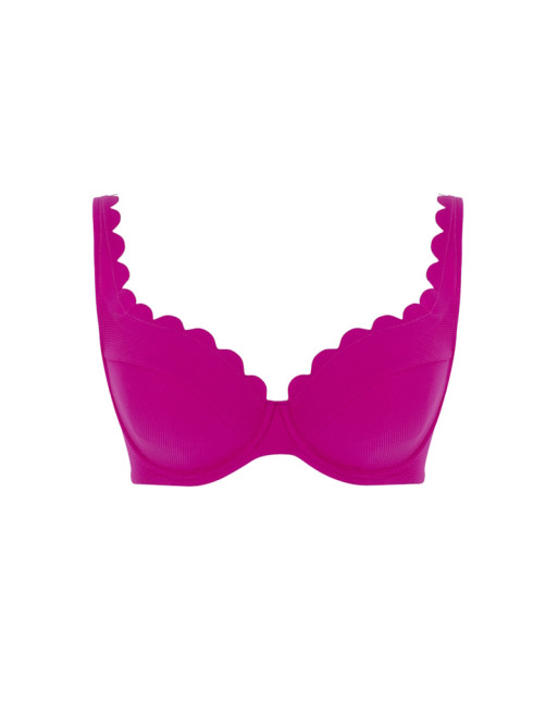 Panache Swim Spirit - Lauren - Plunge Bikini BH Grote Cupmaten D Tot M / T. EU60 Tot 85 - Magenta - SW1784