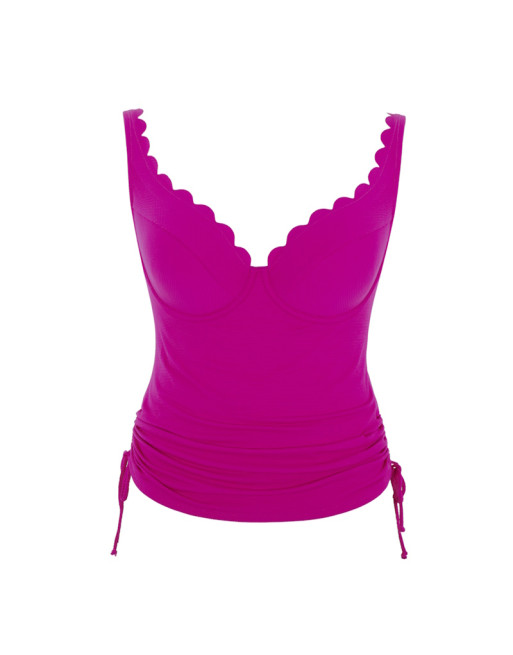 Panache Swim Spirit - Selena - Plunge Tankini Grote Cupmaten D Tot M / T. EU65 Tot 85 - Magenta - SW1781