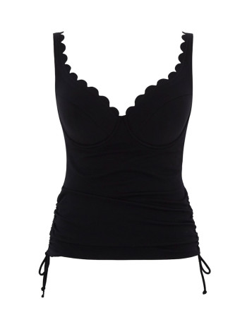 Panache Swim Spirit - Selena - Plunge Tankini Grote Cupmaten D Tot M / T. EU65 Tot 85 - Zwart - SW1781